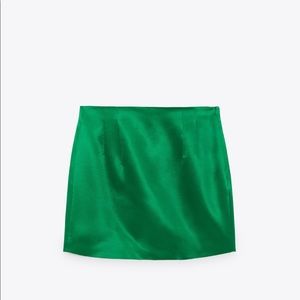Zara satin effect mini skirt